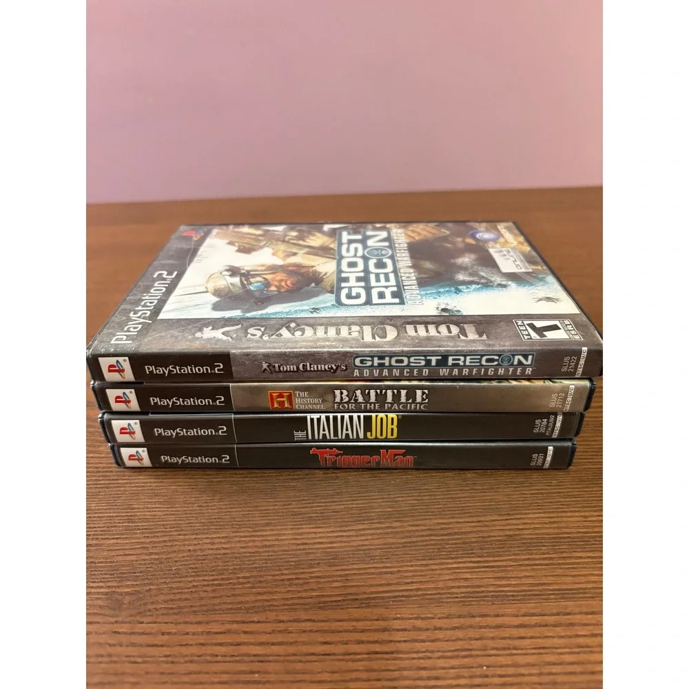 Sony PlayStation 2 Video Game Bundle PS2‎ NTSC Good Ghost Recon Italian Job 4-k